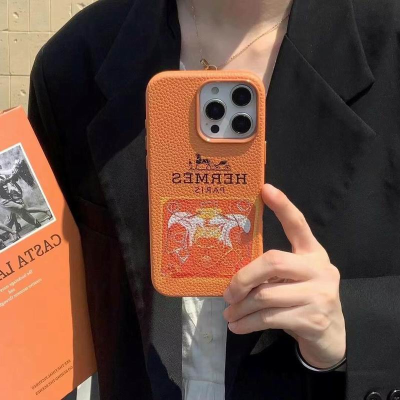 Hermes iPhone 16 Pro Max Case 15 14 13 in Printed Pattern