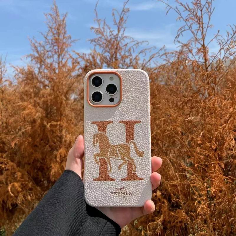 Hermes iPhone 16 Pro Max Case 15 14 13 in Printed Pattern