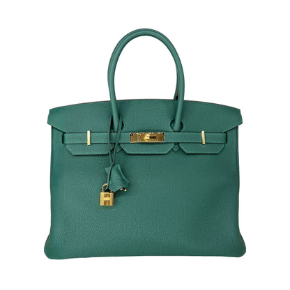 Top Quality Luxury Hermes Birkin Malachite Togo Designer Bag B35 Ghw