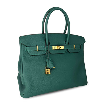 Top Quality Luxury Hermes Birkin Malachite Togo Designer Bag B35 Ghw