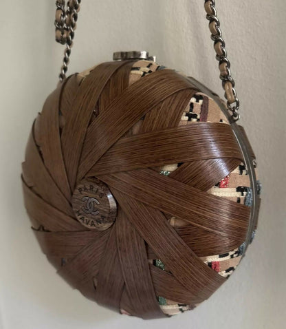 Chanel Luxury Tweed Beige Handbag