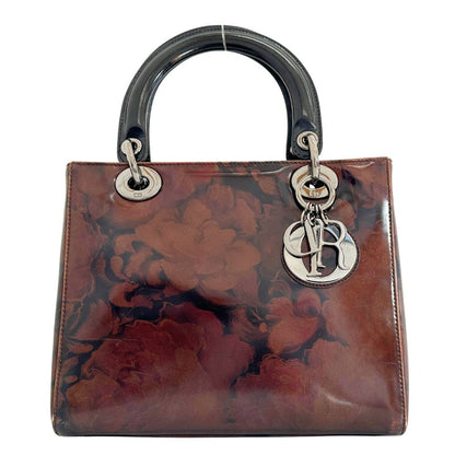 Christian Dior Handbag MA-0958 Patent leather Brown Lady Dior Women