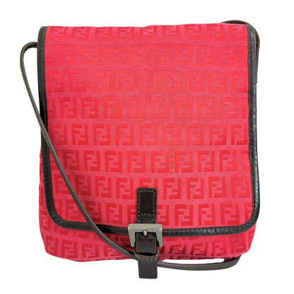 Fendi Luxury Canvas Red Shoulder Bag Style 54