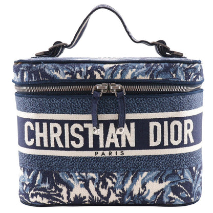 Dior Handbag canvas Red / white Embroidery Palms Travel Vanity Women