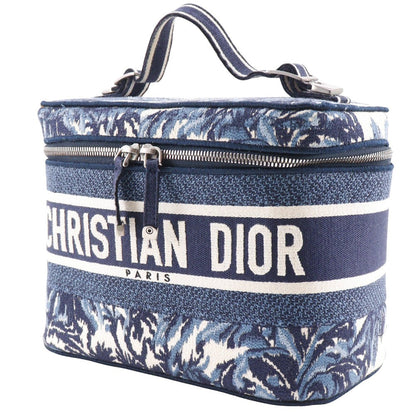 Dior Handbag canvas Red / white Embroidery Palms Travel Vanity Women