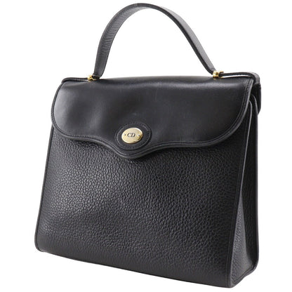 Christian Dior Handbag Calfskin black One handle CD logo Women