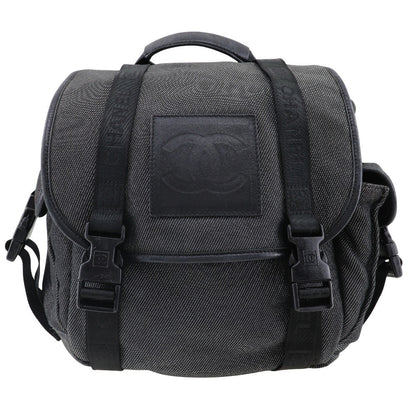 Chanel Backpack canvas Black / Silver Sports line Backpack