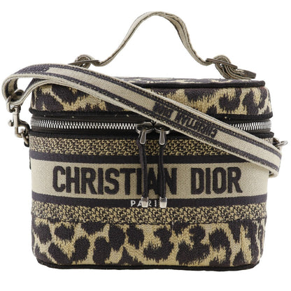 Christian Dior Handbag canvas beige Leopard 2WAYShoulder Vanity Women