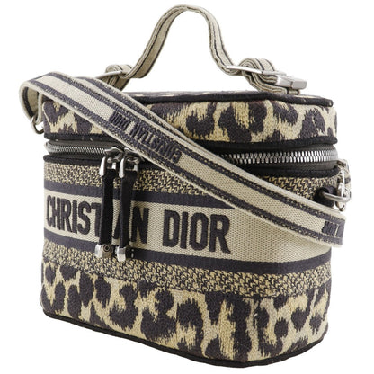 Christian Dior Handbag canvas beige Leopard 2WAYShoulder Vanity Women