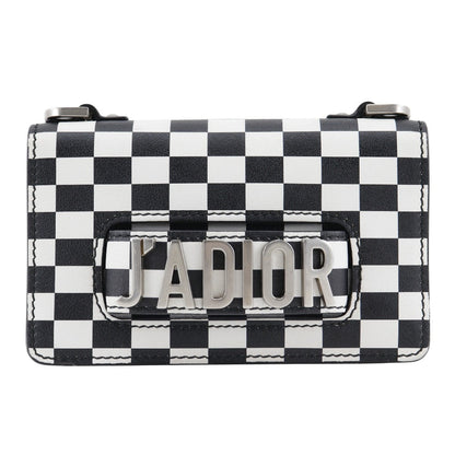 Christian Dior Shoulder Bag Calfskin Black / white 2-way clutch Jadior Women