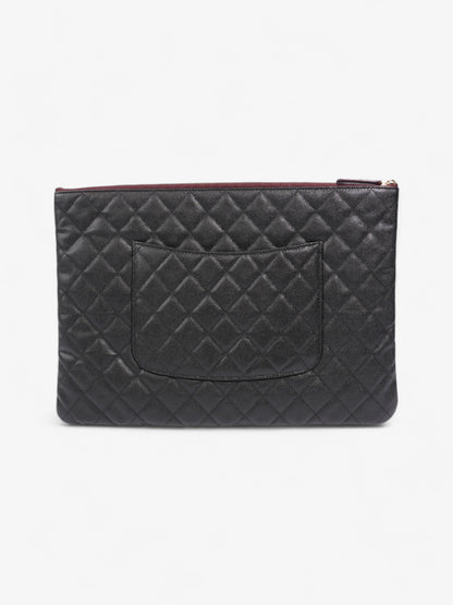 Chanel Clutch Pouch Black Caviar Leather Large