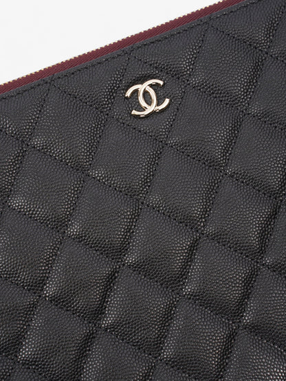 Chanel Clutch Pouch Black Caviar Leather Large