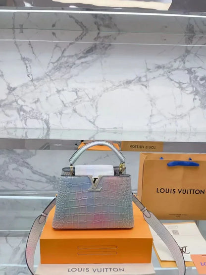 Louis Vuitton Cloudy Blue Ombre Taurillon Leather Capucines PM Bag