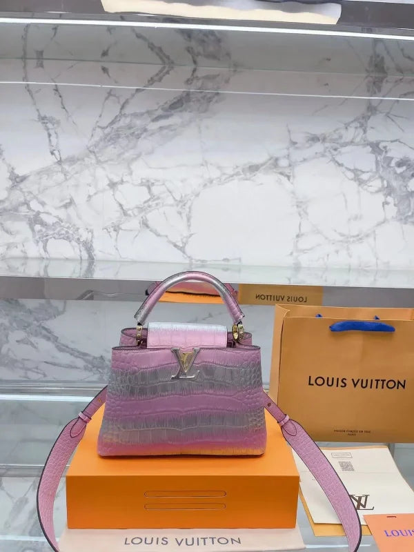 Louis Vuitton Cloudy Blue Ombre Taurillon Leather Capucines PM Bag