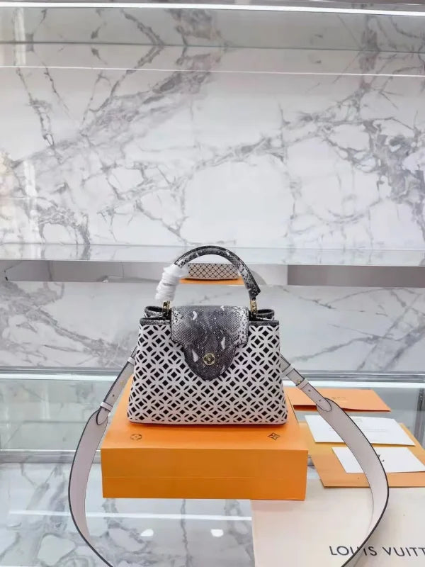 Louis Vuitton Cloudy Blue Ombre Taurillon Leather Capucines PM Bag