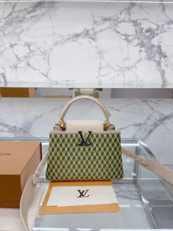 Louis Vuitton Cloudy Blue Ombre Taurillon Leather Capucines PM Bag
