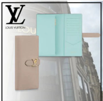 Louis Vuitton Unisex Faux Fur Plain Leather Bridal Logo Long Wallet