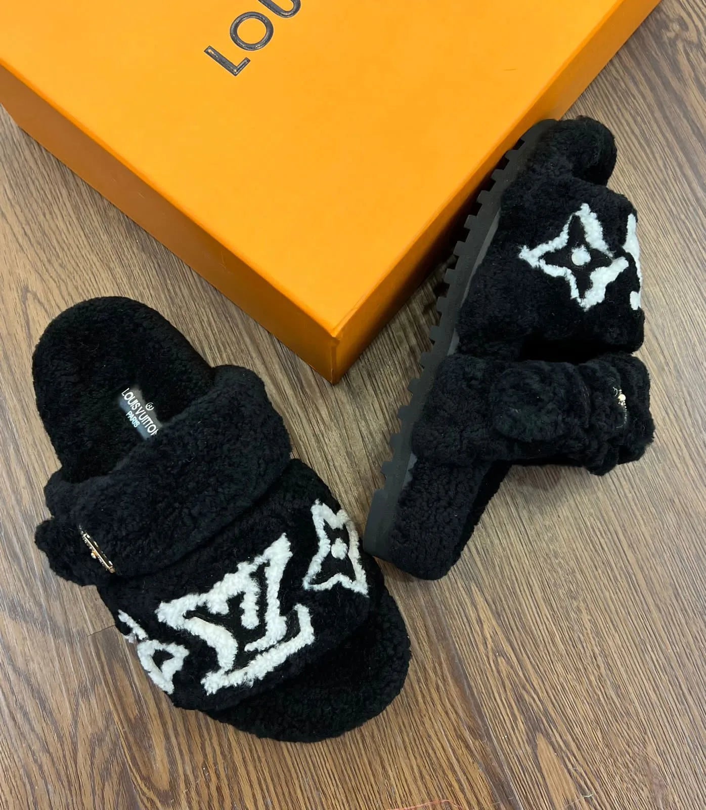 Louis Vuitton Monogram Fur Slippers To Pamper Feet