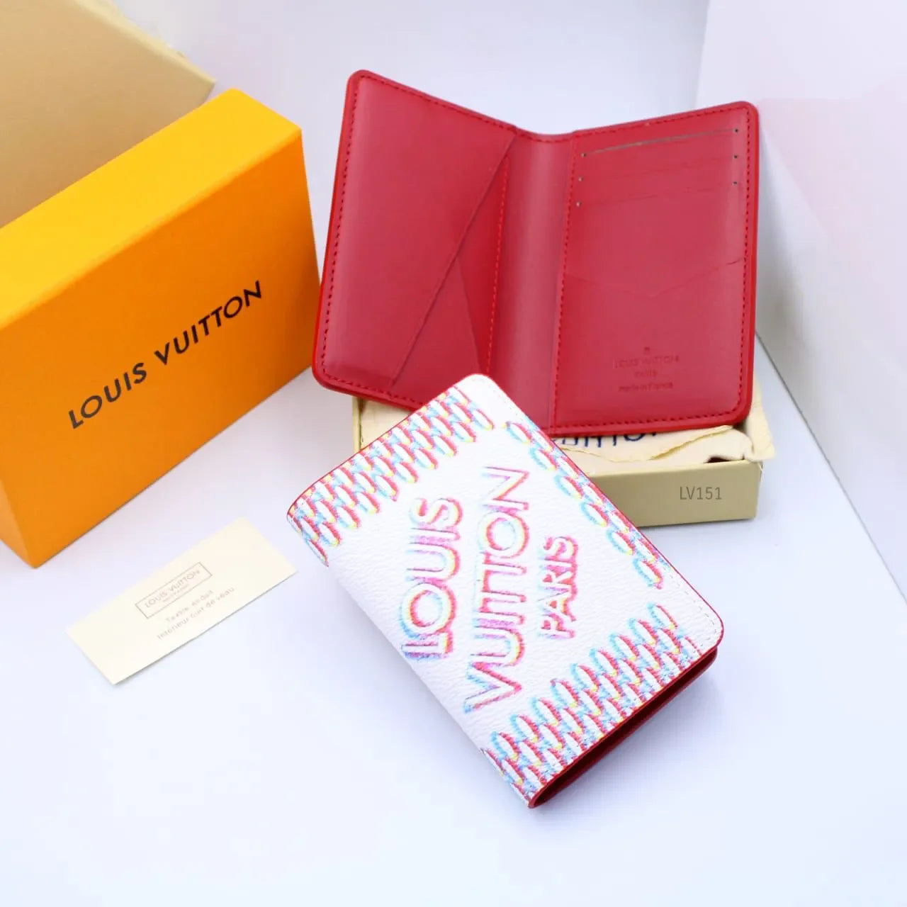 Louis Vuitton Damier Spray White Red Blue Virgil Pocket Organizer