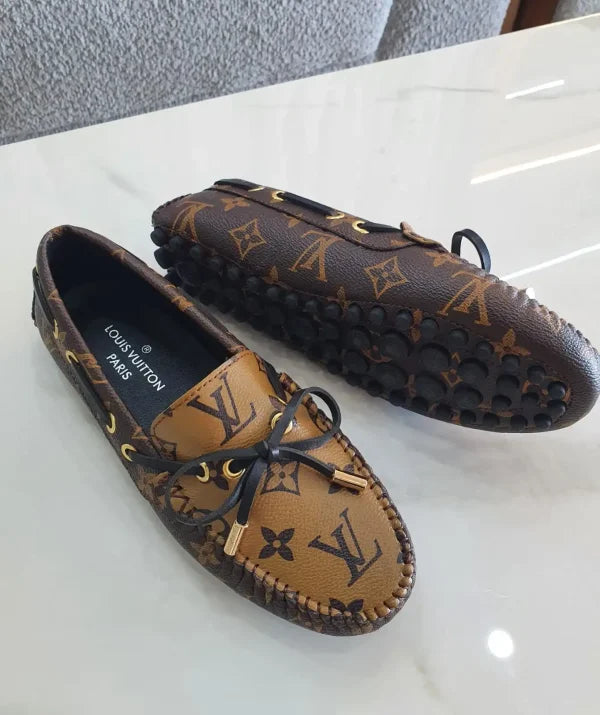 Louis Vuitton Gloria Flat Brown Patent Monogram Canvas Loafer