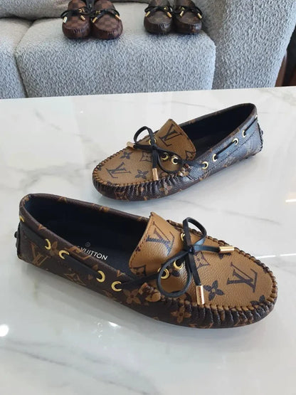 Louis Vuitton Gloria Flat Brown Patent Monogram Canvas Loafer