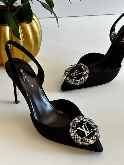 Louis Vuitton LV Logo Bijoux Suede Slide Sandals