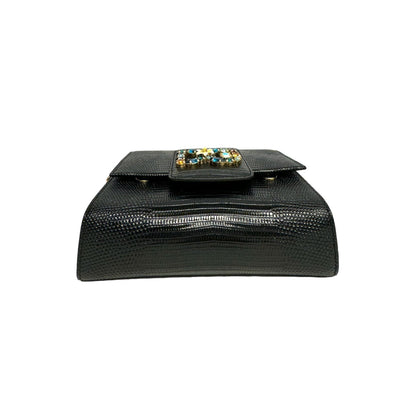 Dolce & Gabbana DG Crystals Crossbody Bag Black Leather