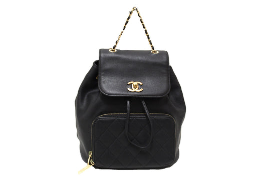Chanel Black Caviar Leather Business Affinity Backpack