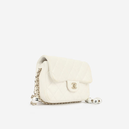 Chanel Pearl Logo Chain Around Flap