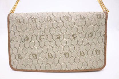 Dior Shoulder Bag in Beige Honeycomb Canvas