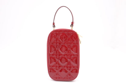 Dior Call in Dior Phone Bag in Red Cannage Patent Leather