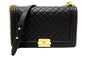 Chanel Black Quilted Caviar Leather New Medium Boy Shoulder Bag