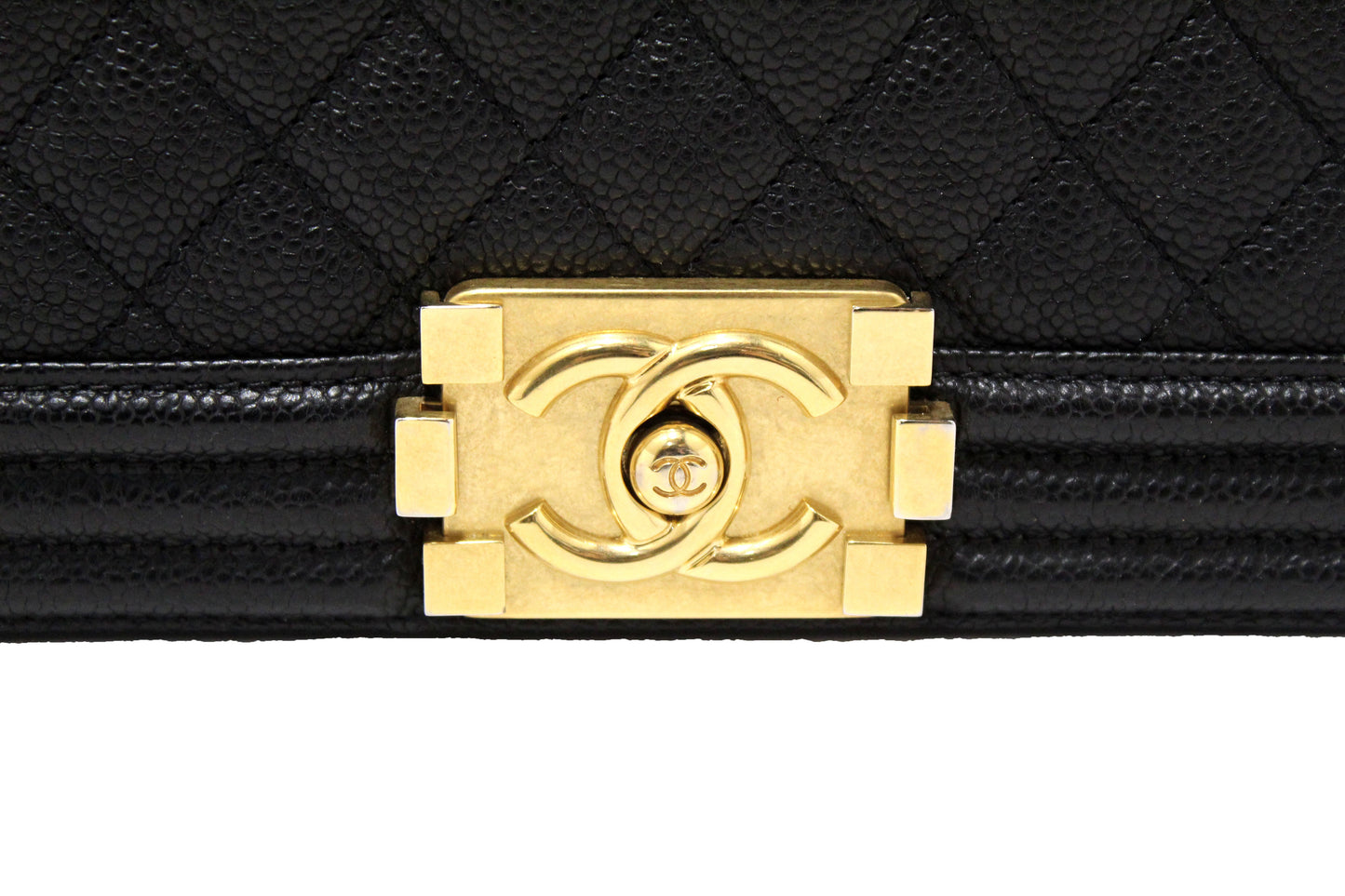 Chanel Black Quilted Caviar Leather New Medium Boy Shoulder Bag