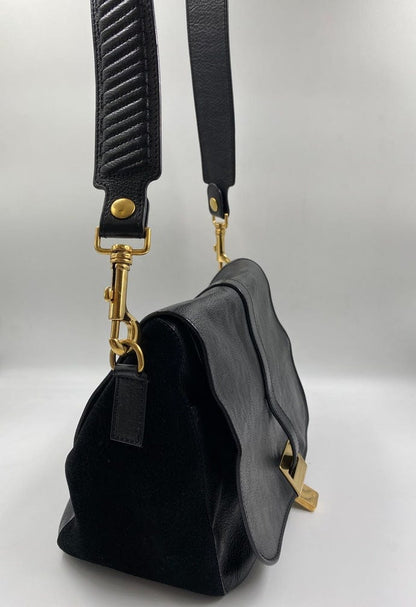 Céline leather and suede crossbody