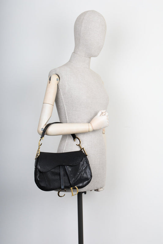 Christian Dior Double Saddle Bag Black