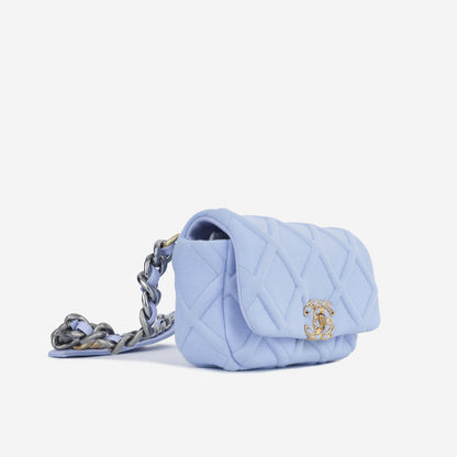Chanel Chanel 19 Lambskin Blue Shoulder Bag