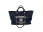 CHANEL Deauville Medium Navy Shopping Tote Bag