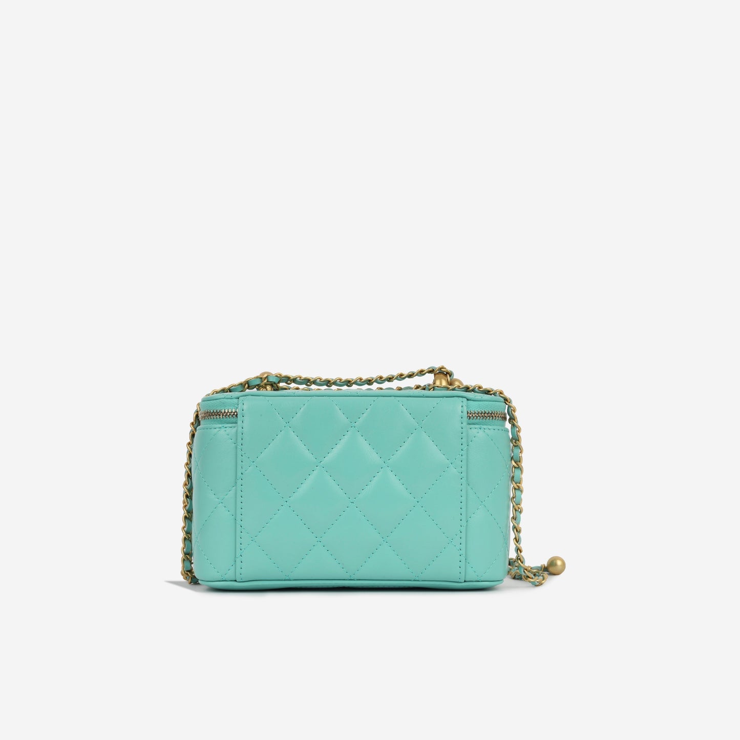 Chanel Vanity Lambskin Gold Clutch Style 4