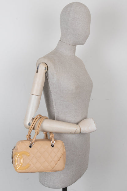 Chanel Cambon CC Bowling Bag Small Beige