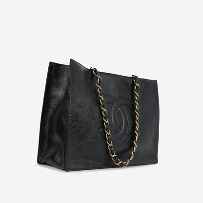 Chanel Shopping Tote Calfskin Black Tote Bag Calfskin