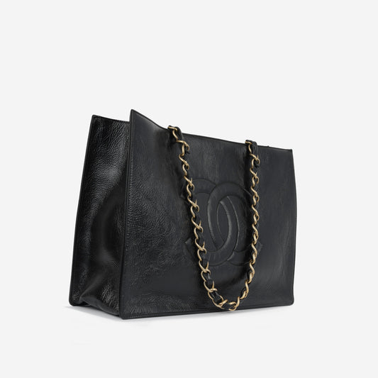 Chanel Shopping Tote Calfskin Black Tote Bag Calfskin
