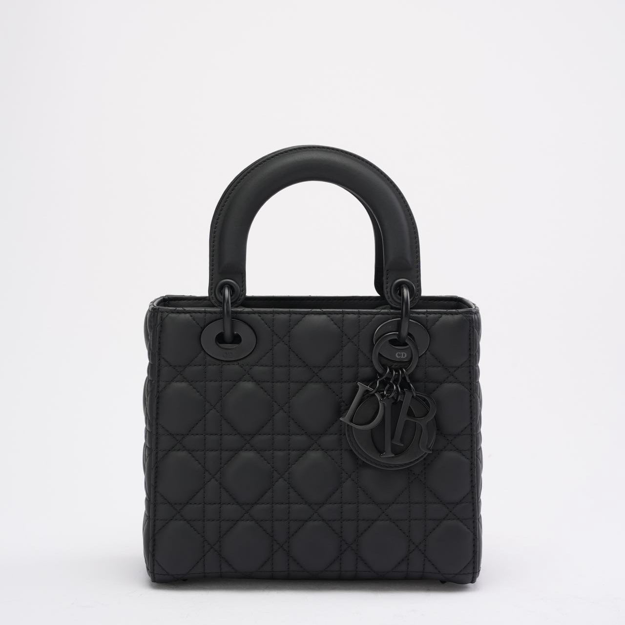 Christian Dior Lady Dior Small Matte Black Tonal Bag 2021