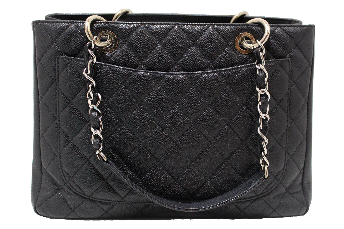 Chanel Quilted Caviar Leather Black Tote Style 3