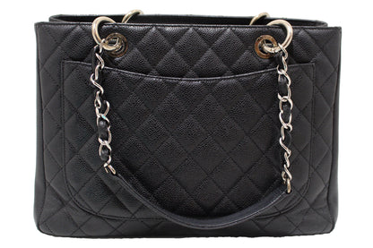 Chanel Quilted Caviar Leather Black Tote Style 3