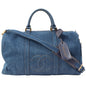 Chanel Around 1997 Made Cc Mark Stitch Charm 2Way Boston Bag Indigo