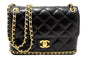 Chanel Black Quilted Caviar Leather Camellia Chain Around Flap Shoulder Bag
