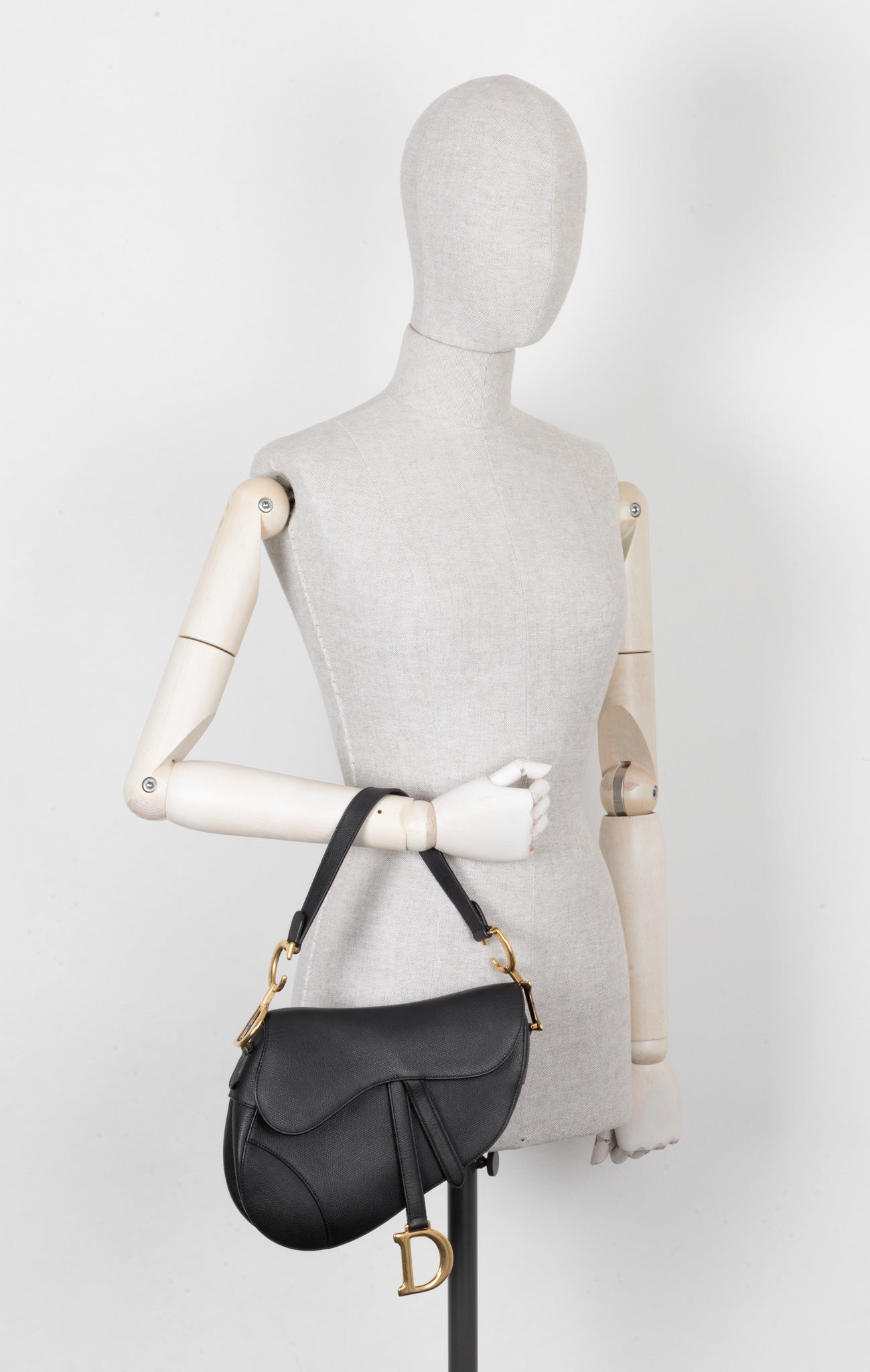 Christian Dior Saddle Bag Leather Black