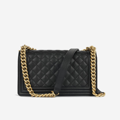 Chanel Boy Bag Lambskin Black Shoulder Bag Style 25
