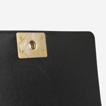 Chanel Boy Bag Lambskin Black Shoulder Bag Style 25