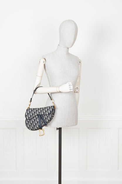 Dior Saddle Oblique Blue Crossbody Style 11